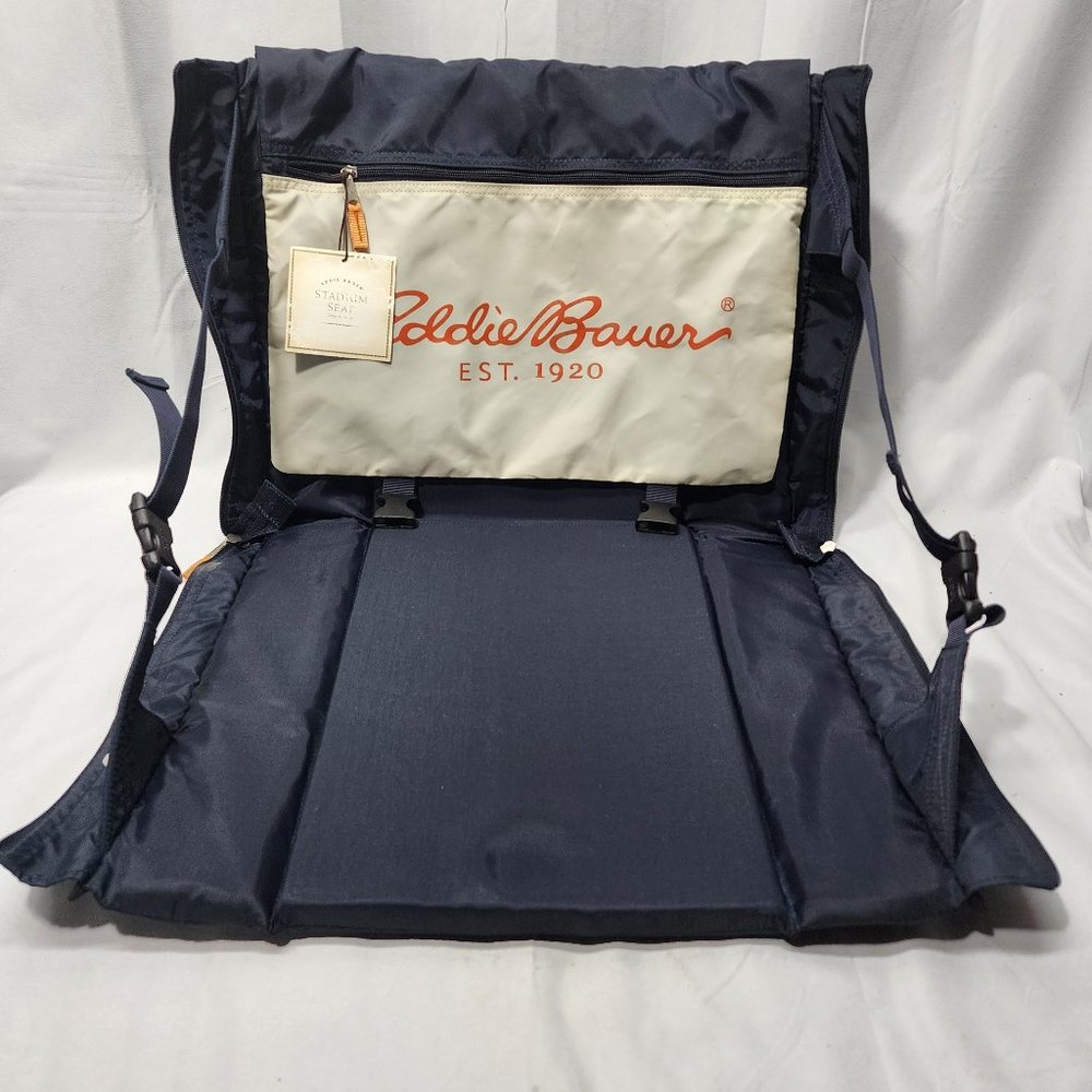 TWO Eddie Bauer Foldable Stadium Camping Bleacher Seat Cushions w/Straps
